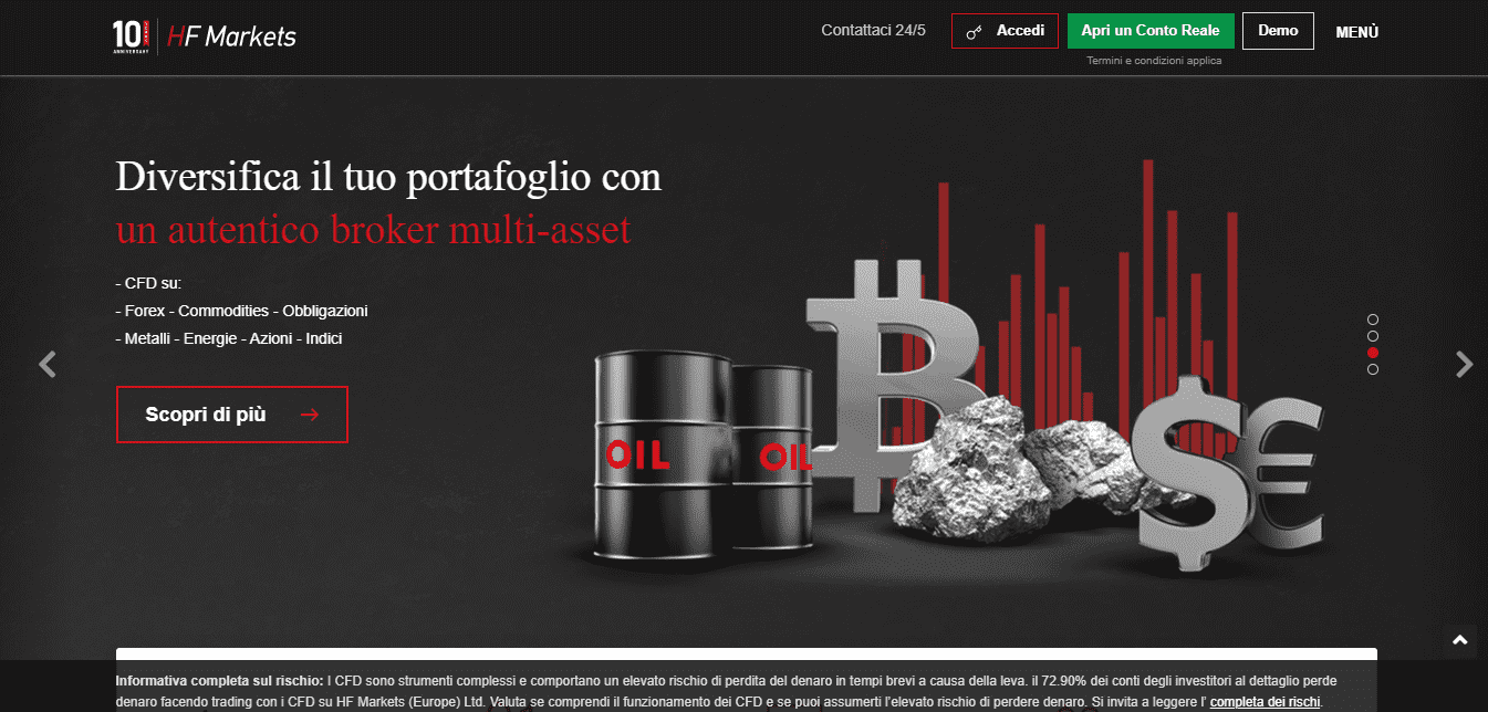 Pagina iniziale di Hot Forex